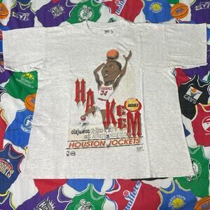 VTG 90s NBA Hakeem Olajuwon Houston Rockets Men's X-Large Basketball T-Shirt